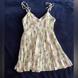White floral mini dress